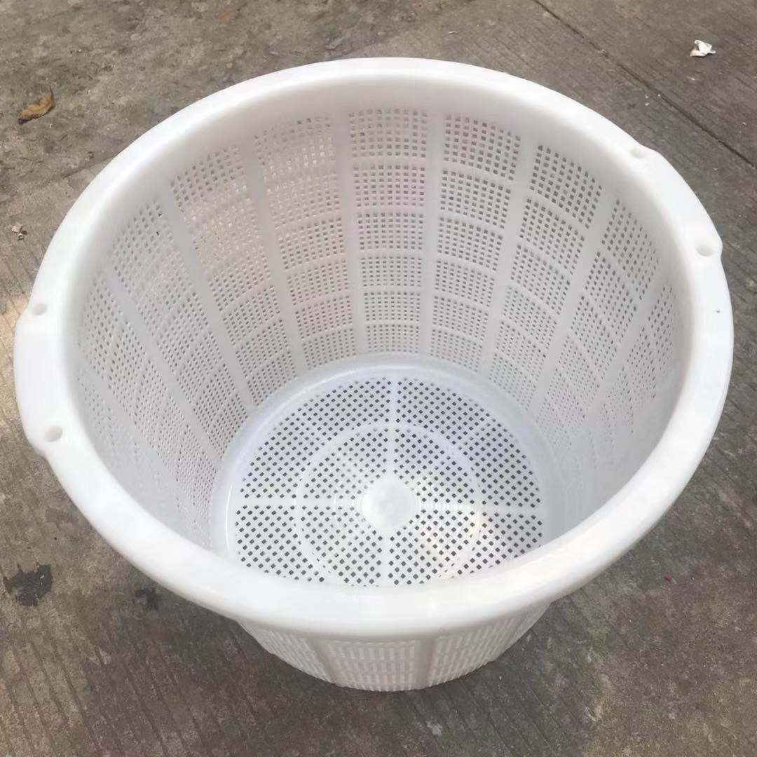 供应鱼筐虾箩 塑料圆筐 果蔬周转筐 多颜色加厚485*475*410沥干筐