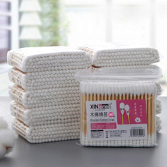 一次性雙頭竹木棒化妝棉簽清潔棉棒袋裝足數160頭 雙頭棉簽