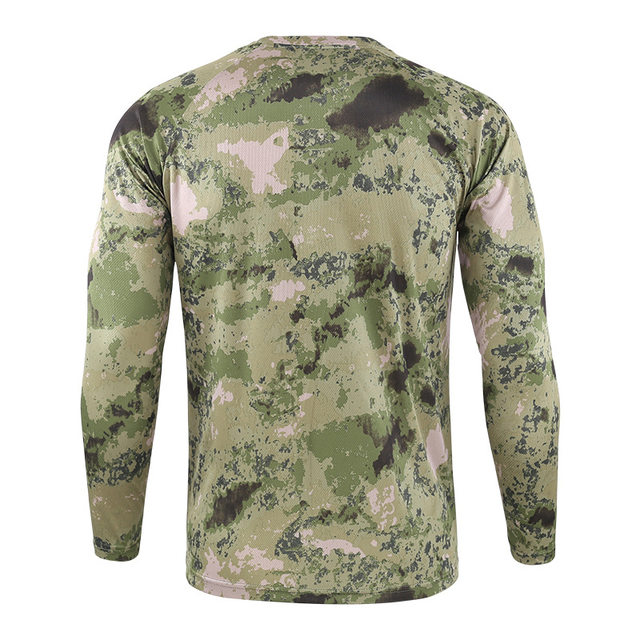 Top de caza de secado rápido, ropa de pesca, hojas de árbol, Camuflaje  biónico, Chaqueta de manga larga con capucha, camiseta de manga larga,  Verano - AliExpress