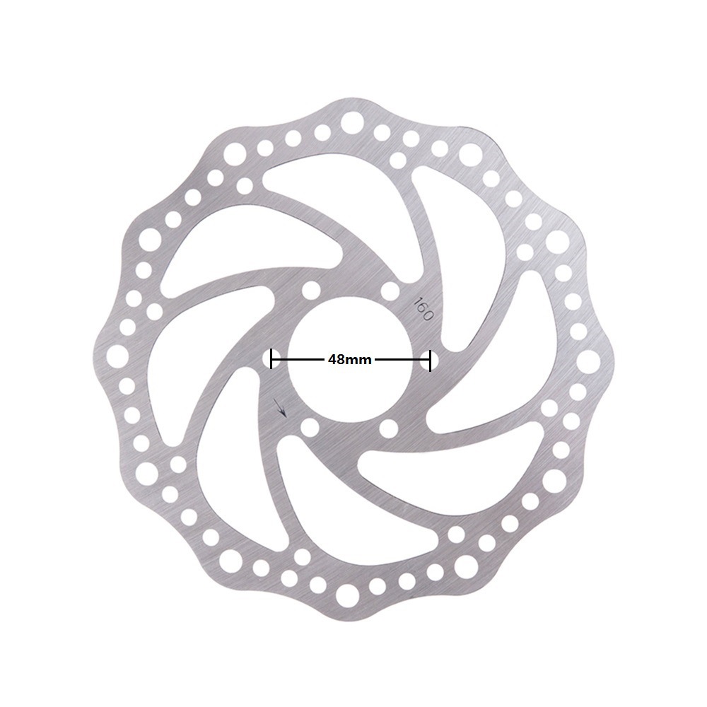 Bicicleta de montaña Disco de freno de 160mm Disco giratorio Modificación de bicicleta Disco de freno de 48mm con orificio diagonal de brida