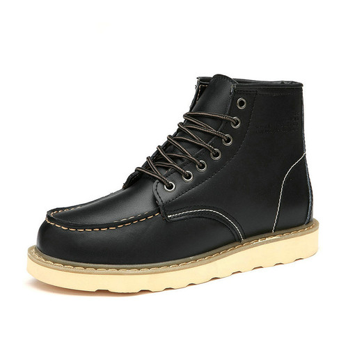 Cross-border Martin boots men's British casual trendy high-top shoes genuine leather couple work boots large leather shoes