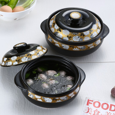 潮州厂家直销韩式煲金典砂锅明火耐高温陶瓷米线土豆粉炖锅