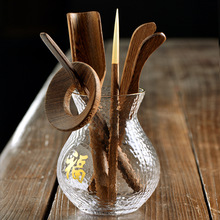 日式玻璃茶道六君子功夫茶具配件家用6件套裝竹實木茶夾茶藝零配