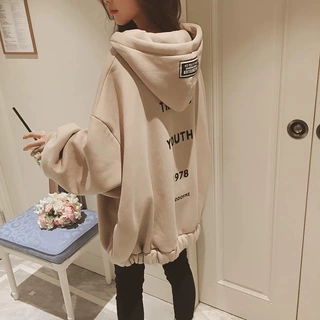 时尚女装加绒外套学生韩版卫衣保暖宽松大码拉链开衫春秋2020新款