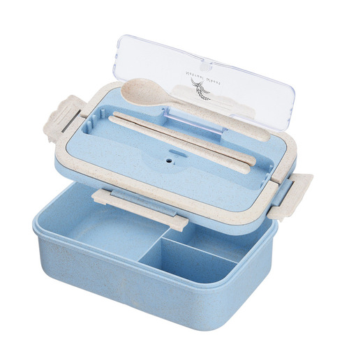 Amazon Lunch box wheat straw lunch box Japanese lunch box manufacturer lunch box student compartment cross-border