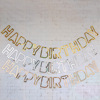 Gold and Silver Flash Powder Hollow Birthday Happy Lahua Children's Adult Life Party Happy Birthday Pulling flag
