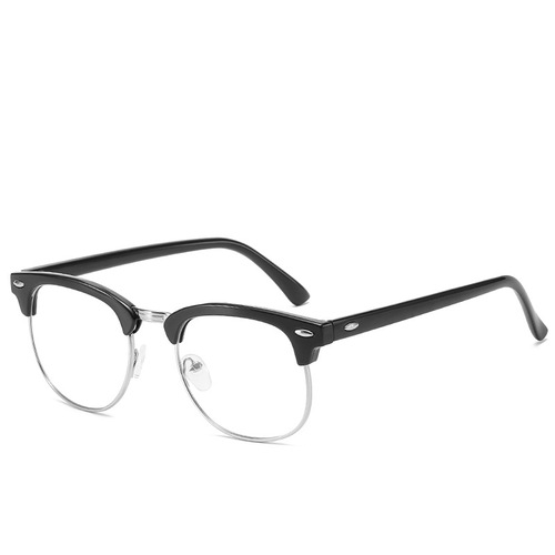 Anti-radiation blue light ultraviolet flat mirror glasses frame half frame retro rice nail myopia glasses frame trend