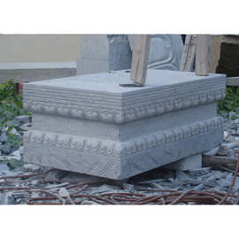 花岗岩莲花底座制作价格 寺庙佛像石座雕刻 石刻须弥台基图片