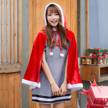 日本爆款圣诞装  冬日小红帽含披肩套装女生舞台表演服装圣诞服