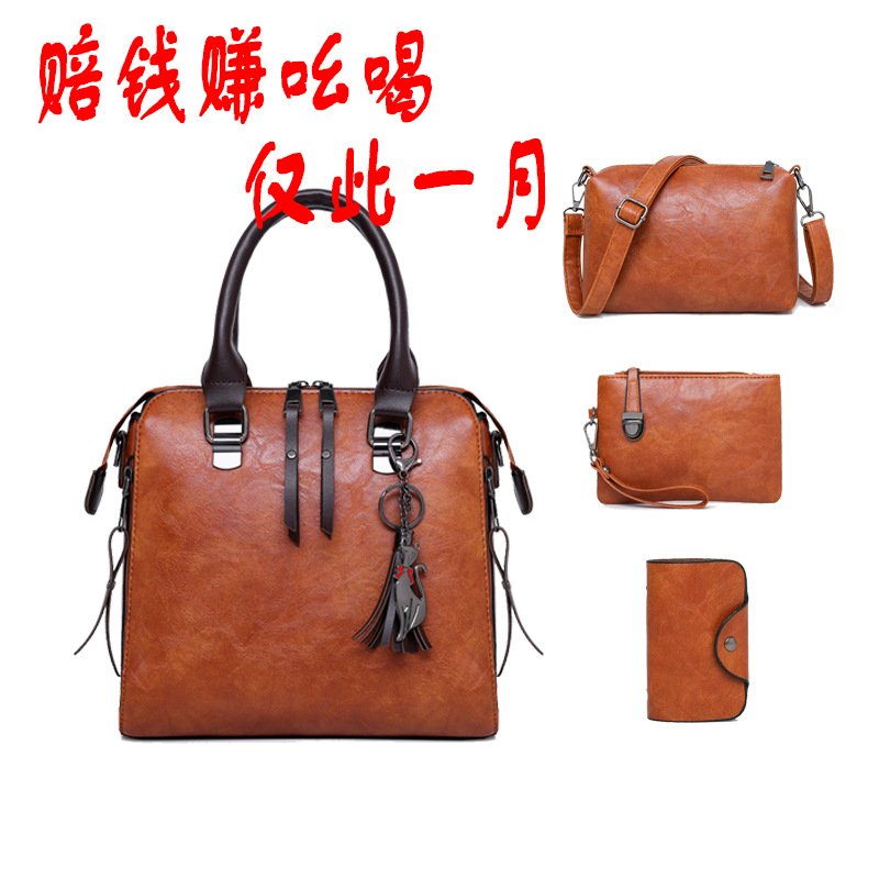 set bags Bag European Fashion Exquisite Tassel Women's Hand-held Single-shoulder Crossbody Bag Four-piece set