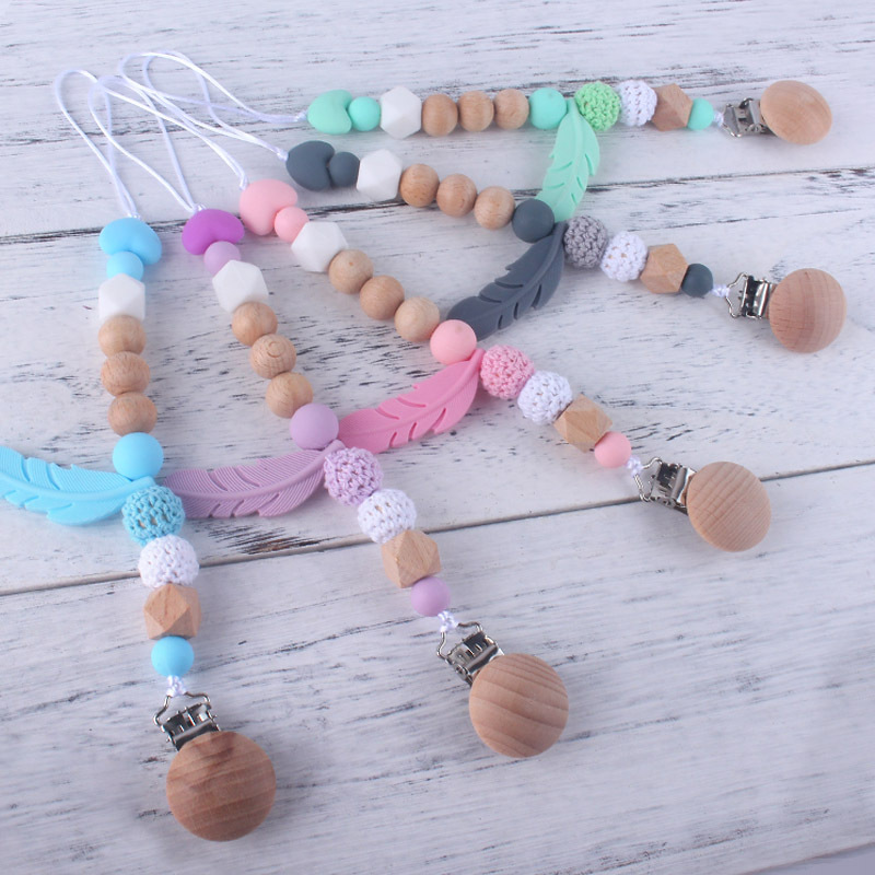 Cadena de chupete de silicona suministros para bebés cadena anti-caída mordedor bebé nuevo clip de chupete anti-perdido cadena anti-caída