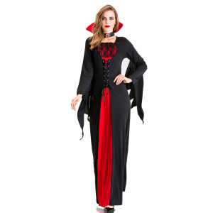 Holy day costume new vampire bat costume European and American stage party dress red black lace devil suit