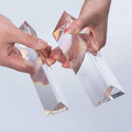 透明水晶光学实验器材三棱镜儿童礼物太阳光折射水晶三角条厂家