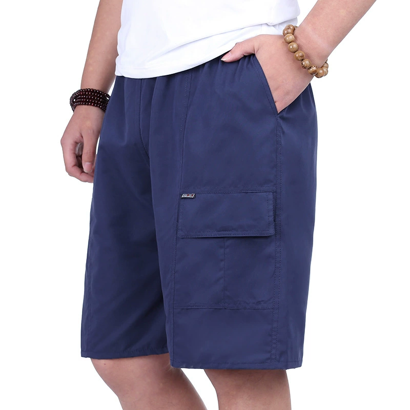 Мужские летние повседневные брюки с несколькими карманами, пляжные брюки для отца с тонкими хлопковыми брюками с 5 точками