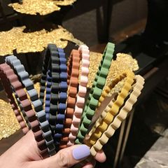 韓版波浪磨砂糖果色塑料發箍兒童壓發頭箍網紅女2020頭飾廠家直銷