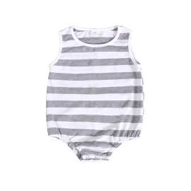 速卖通爆款童装 宝宝棉开裆连体衣 婴儿无袖三角爬服