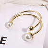 Bracelet, fashionable big accessory from pearl, European style, Korean style, simple and elegant design