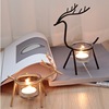 Nordic minimalist home life Golden iron deer glass candle tablet romantic candlelight bedroom dining table decoration