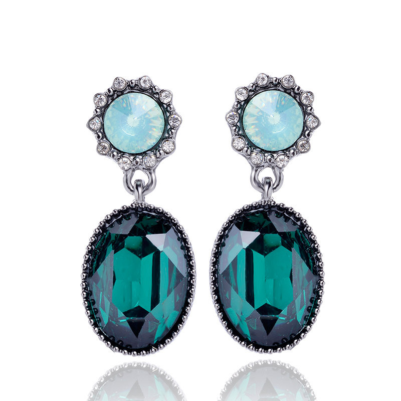 7g Weight Rhinestones Inlay Material Drop Earrings Classification 1 Pair Quantity Daily Occasion Alloy Material Geometric Pattern Women'S Gender Plating Design Retro Style 1 Pair Retro Geometric Alloy Plating Rhinestones Women's Drop Earrings 27
