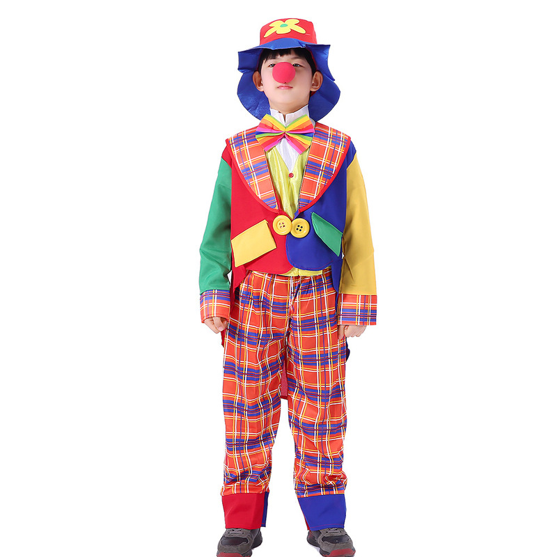 Children's clown costume Halloween cosplay masquerade tuxedo patch clown kindergarten performance costume