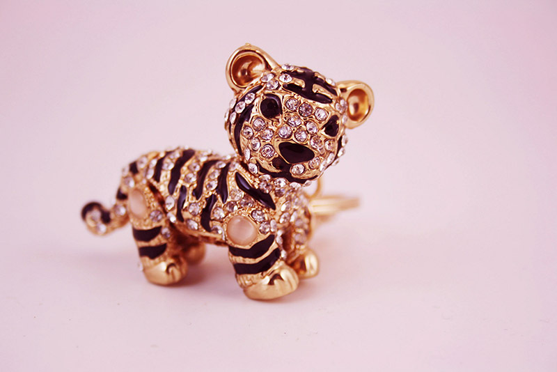 54g Weight Travel Occasion Alloy, Metal Material Tiger Pattern Unisex Gender Zodiac Little Tiger Keychain 2