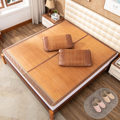 批发2.6碳化水磨全青双面竹席学生宿舍环保凉席折叠1.8m竹凉席|ms