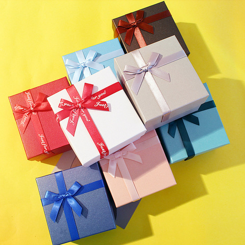 Colorful multi-color pink bow gift box watch box jewelry box gift packaging box custom box gift bag packaging box