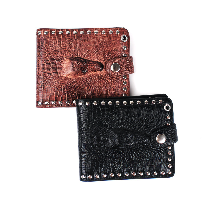 Spot special trend rock cowboy crocodile leather men's wallet foreign trade Amazon Willow money clip