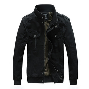 Autumn and winter men’s stand collar pure cotton wash slim coat casual versatile jacket man