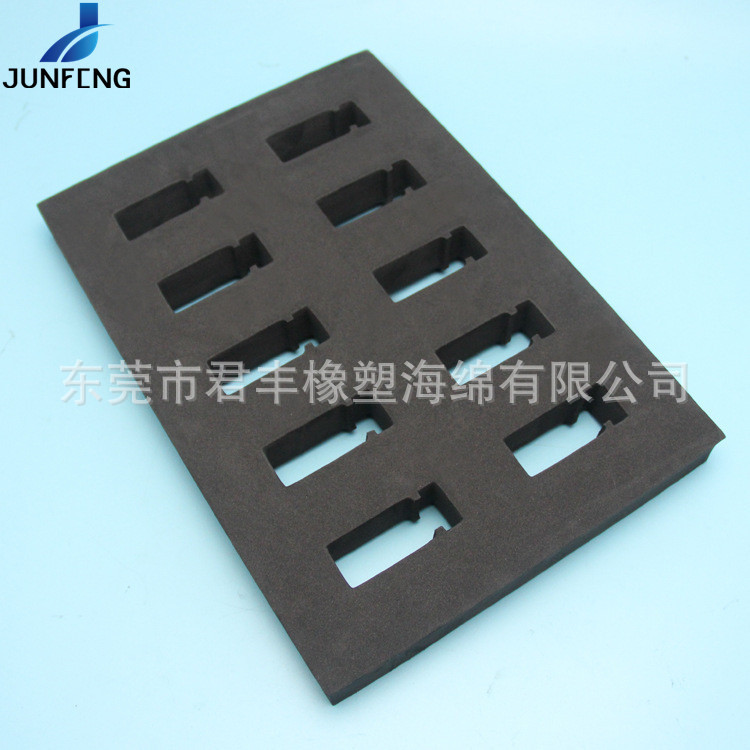 Flocking eva lining nail polish protective pad glass bottle packing box inner support black EVA foam penetrating lining