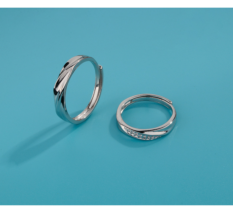 Fashion Round Copper Plating Inlay Zircon Rings 1 Piece