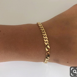 Titanium Steel Gold Hip Hop Decorative Bracelet Female Personality European and American Exaggerated Internet Celebrity Designer Design Sense Jewelry Popular Jewelry