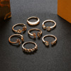 Retro set, ring with crystal, European style, boho style, flowered