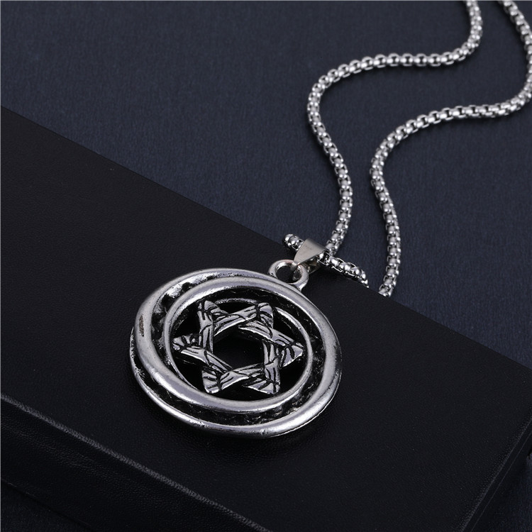 Mode Pentagramm Löwe Legierung Titan Stahl Einbrennlack Halskette Mit Anhänger 1 Stück display picture 24