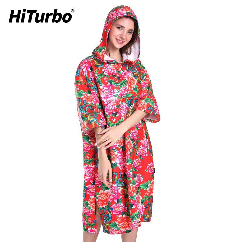 (2개) HITURBO BEACH 목욕 가운 인쇄 흡수, 잠복, 빠른 건조, 태양 방지, 안티 라이트 수영 코트 코트-국가 색상 및 향수