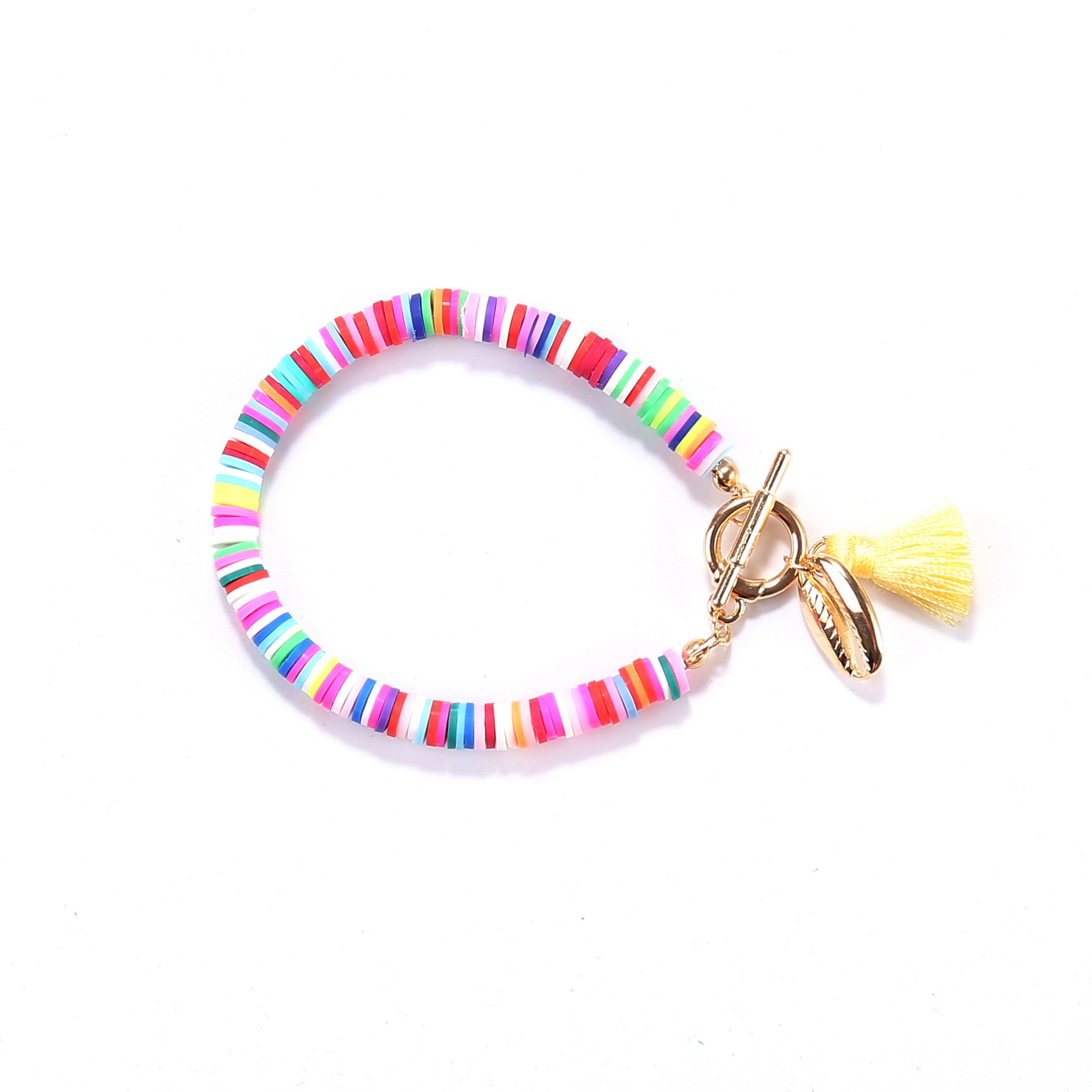Wholesale Bohemian Shell Tassel Rainbow Color Bracelet display picture 3