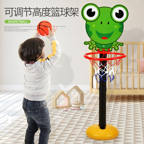 New children's indoor and outdoor cartoon liftable standing tiger frog basketball stand basketball board children's sports toys