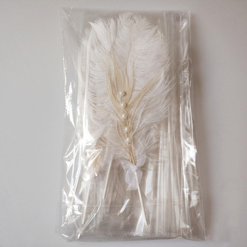 Feather cake decoration new ins style natural ostrich pearl feather baking cake decoration plug-in card