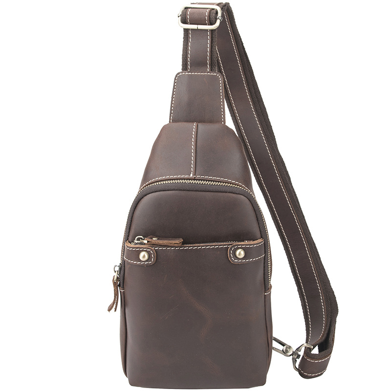 Neue Crazy Horse-Truhe für Herren-Stirnband, Rindsleder-Rucksack, Umhängetasche aus echtem Leder mit einer Schulter, Freizeitsport_voghion.com