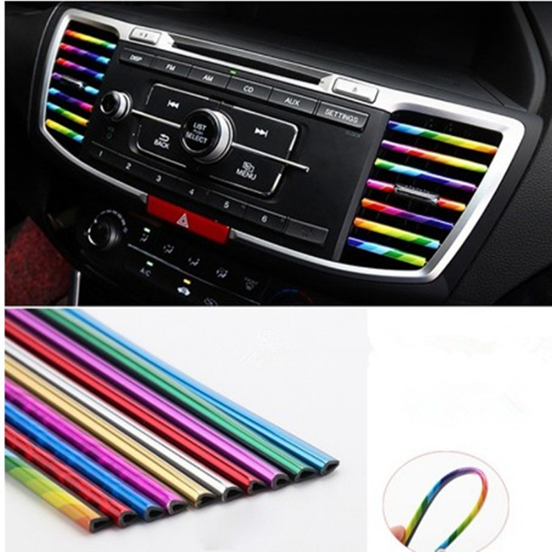 Striscia decorativa per bocchette dell'aria dell'auto con clip luminosa a forma di U, set da 10 pezzi_voghion.com
