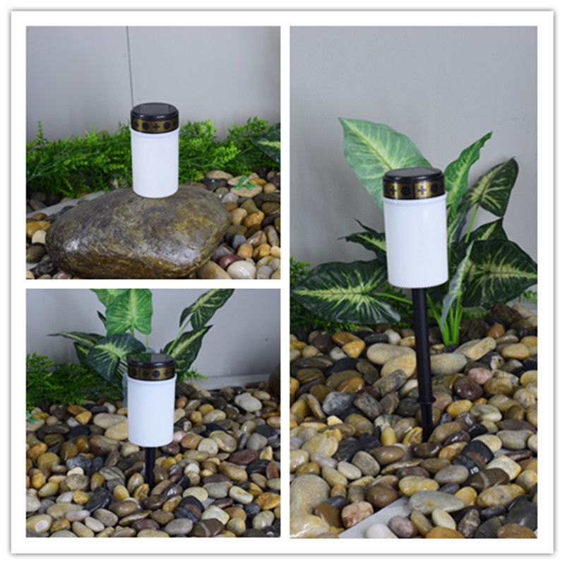 LED草坪地插灯智能感光户外防水墓地灯 红色祭祀祈祷太阳能蜡烛灯