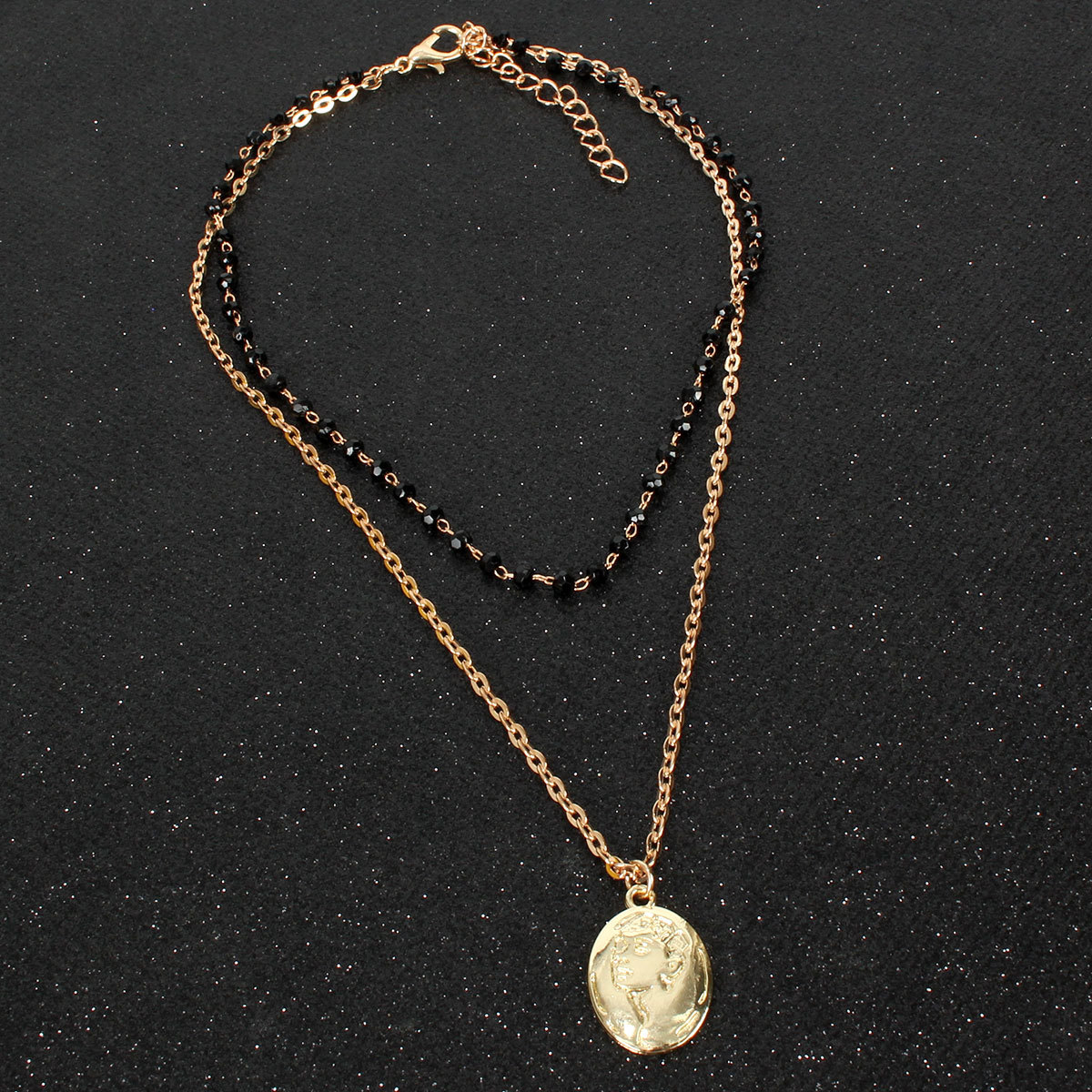 Vintage Minimalist Virgin Mary Pendant Crystal Necklace Women display picture 8