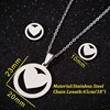 Necklace, chain, set stainless steel heart-shaped, jewelry, 3 piece set, wholesale