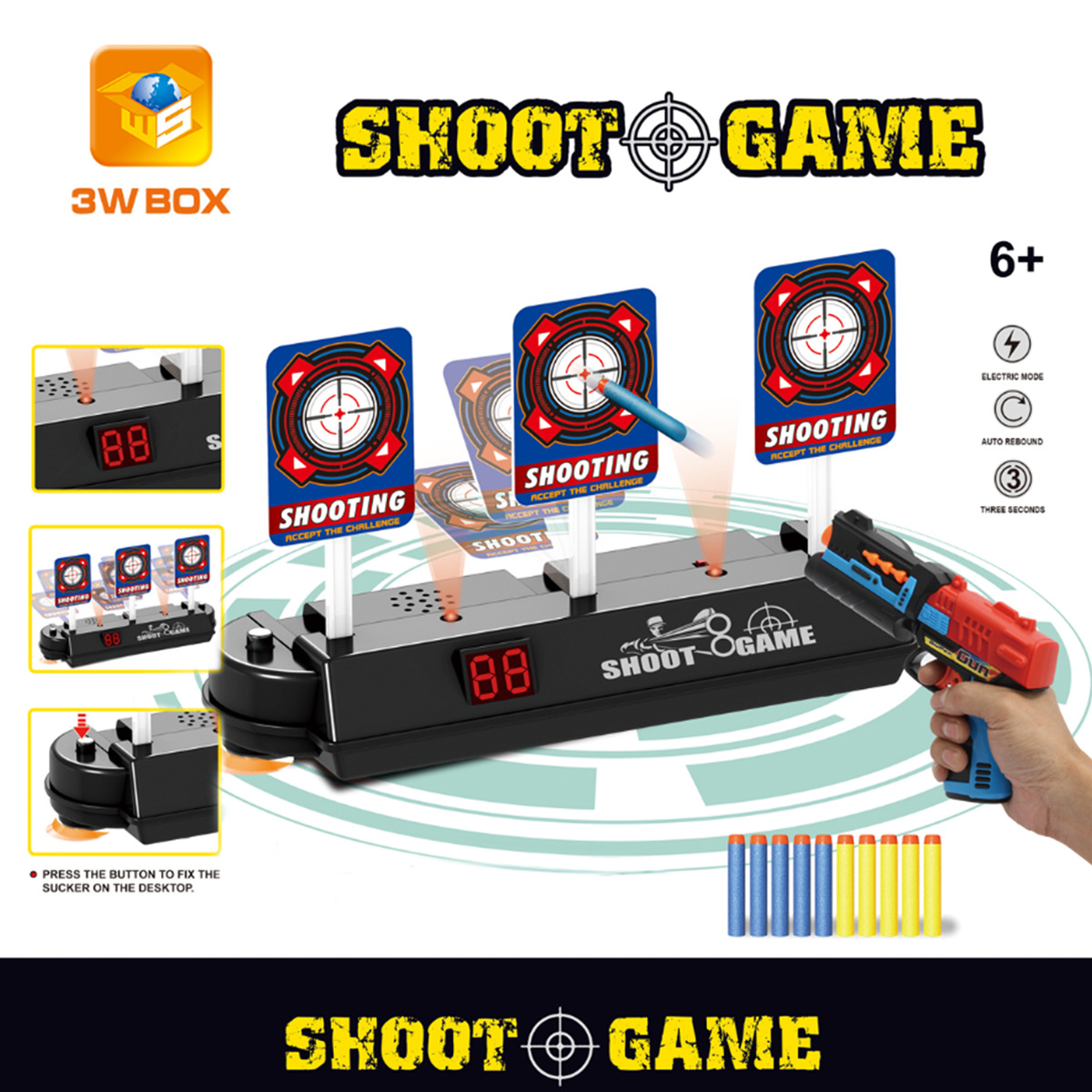 現貨廠家直銷電子計分靶電動計分標靶自動回位水彈軟彈槍對戰跨境