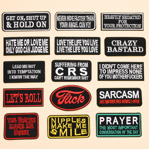Modern simple computer embroidered seal cloth sticker with English letters rectangular patch clothing accessories bag accessories cloth label