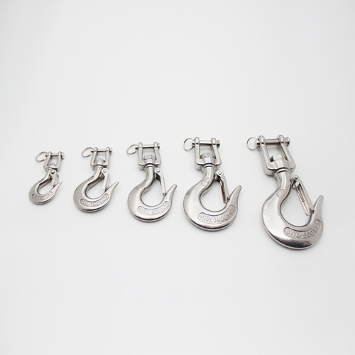 Stainless steel 304 fork-type rotating cargo hook, universal spring hook, American sandbag hook