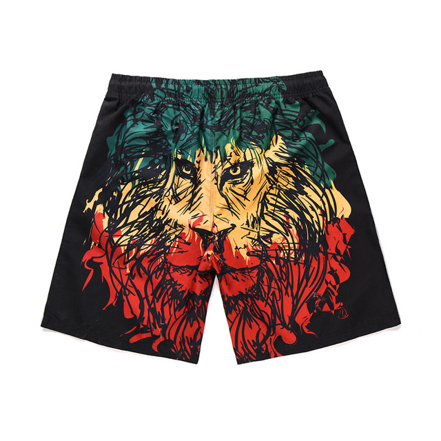 shorts exploded summer new creative 3D sketch lion print pants 