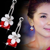 Acrylic earrings flower-shaped, flowered, Korean style