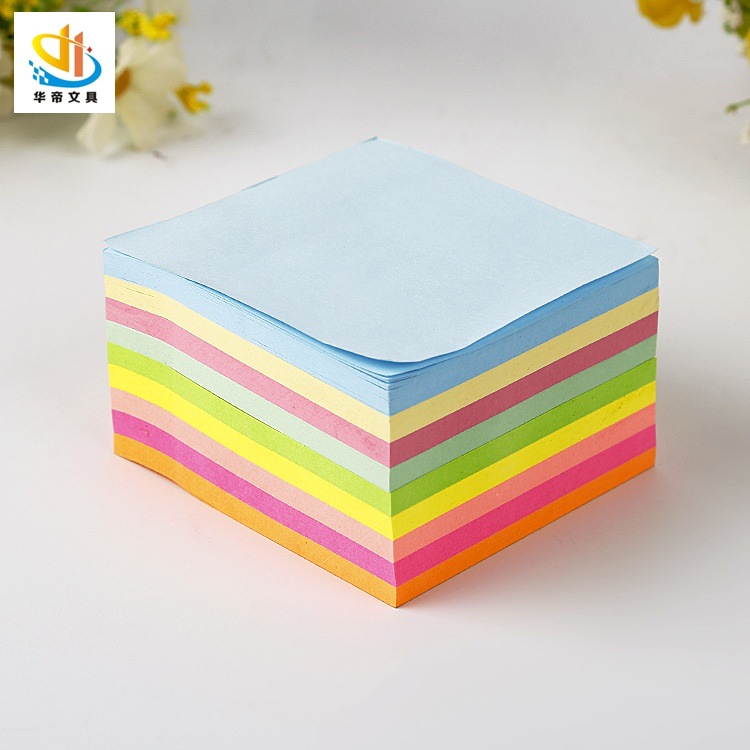 加工定制彩色便携可粘性纸砖 记事备忘方形N次贴便签纸