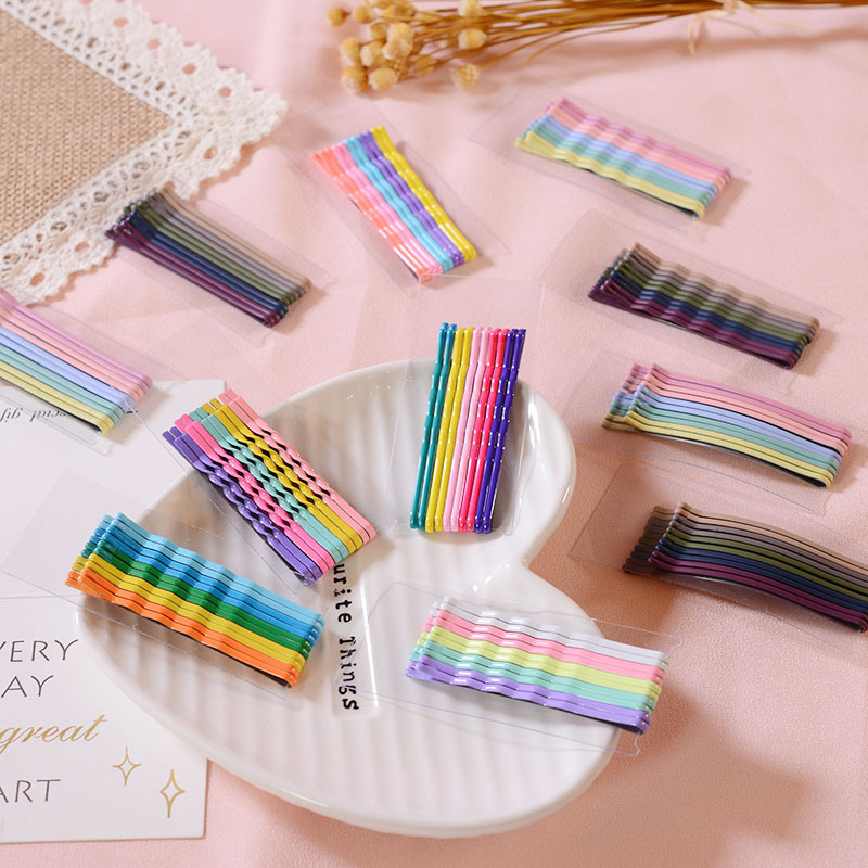 Horquillas de colores pastel para niñas, estilo coreano